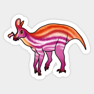 LESBIosaurus Prideosaur - Pride Month Gender Fluid Flag Dinosaur Sticker